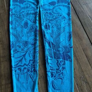ONE-OF-A-KIND! Upcycled Screen Printed Leggings